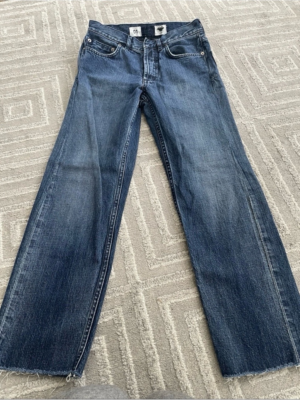 Dior Vintage-Inspired Dark Blue Straight-Leg Jeans